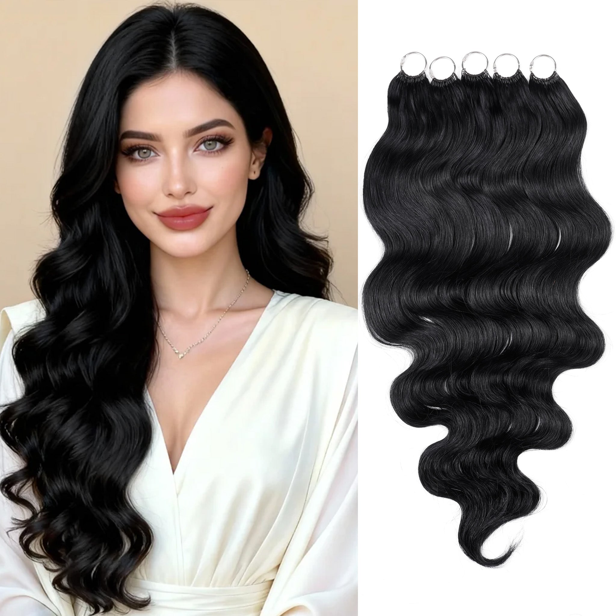 RICH COCO Body Wave Feather hair extensions – Lightweight & 100% Human Hair