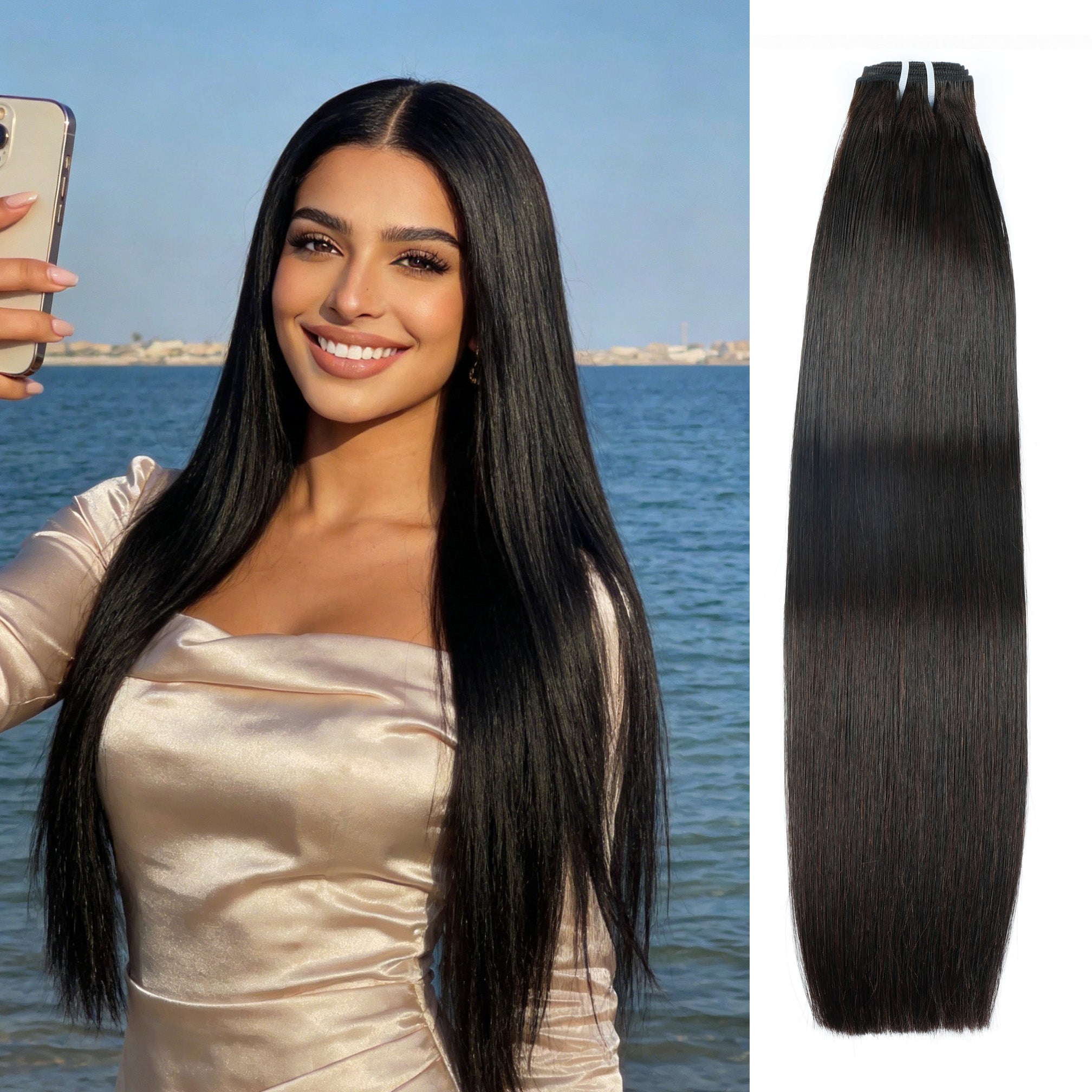 RICH COCO 100% Human Hair Bundles – Soft, Thick & Natural