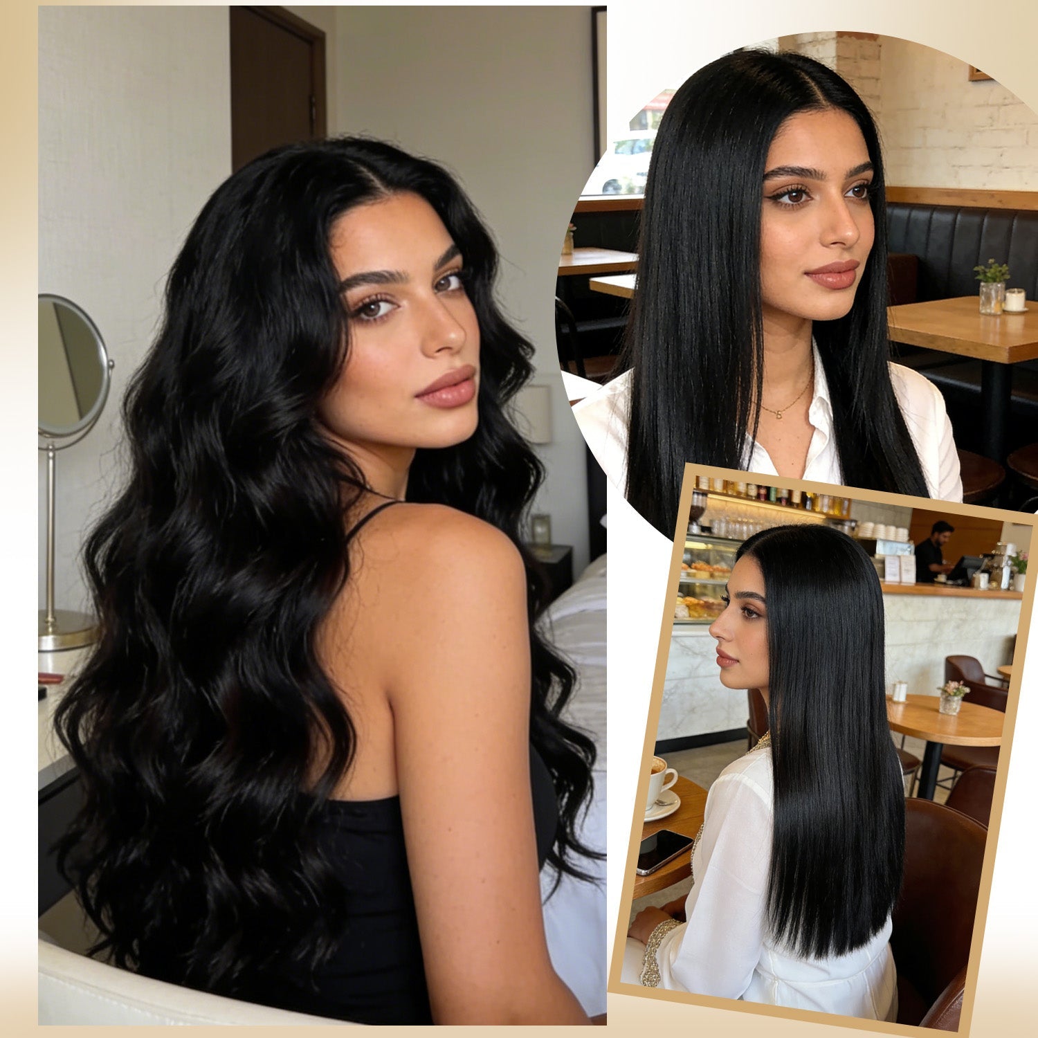RICH COCO Straight 8-Piece Clip-In Hair Wefts for Full, Natural Volume