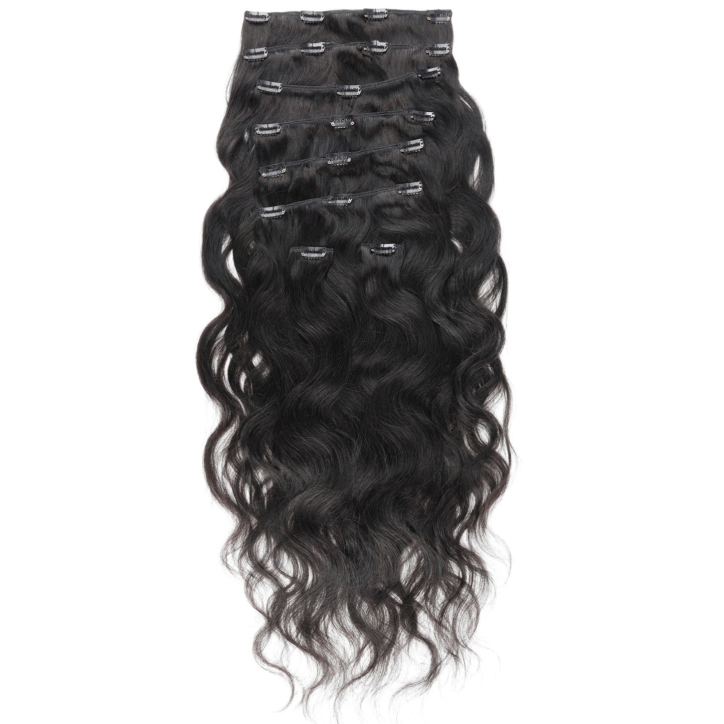 8 pieces clip-in hair extensions real human hair