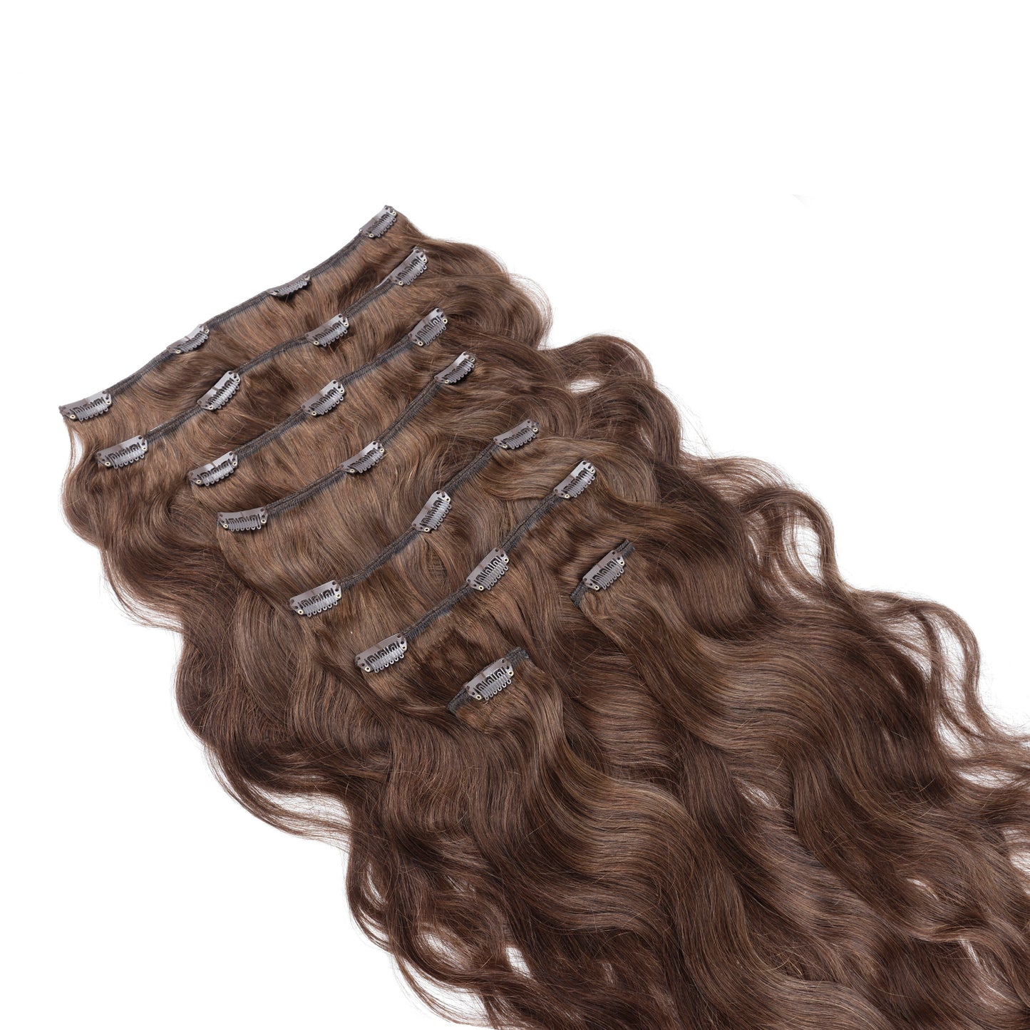 8 pieces clip-in hair extensions real human hair