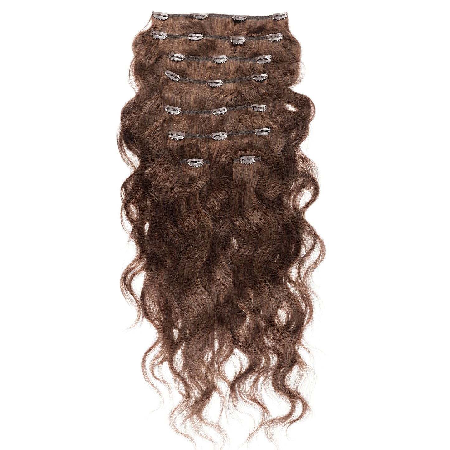 8 pieces clip-in hair extensions real human hair