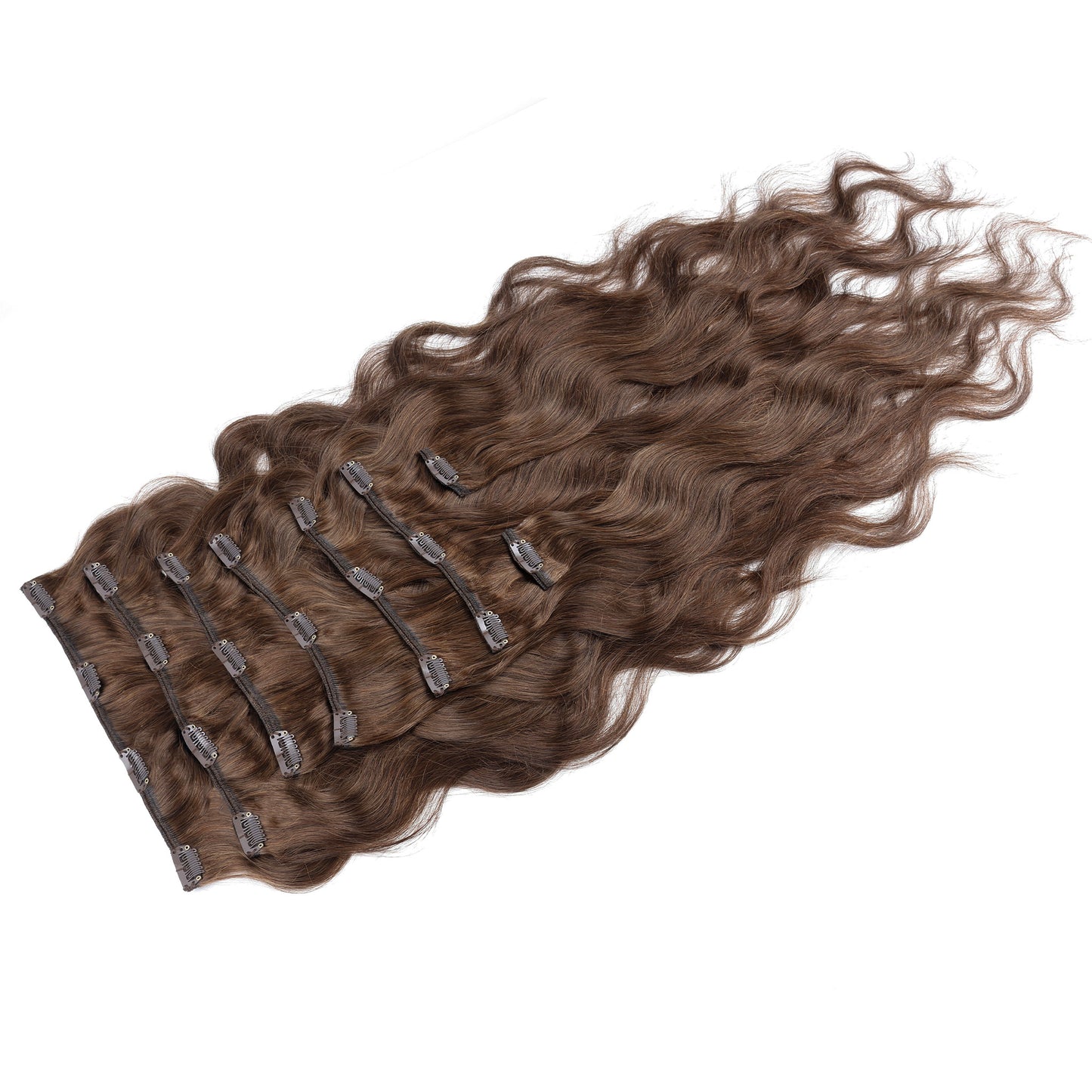 8 pieces clip-in hair extensions real human hair