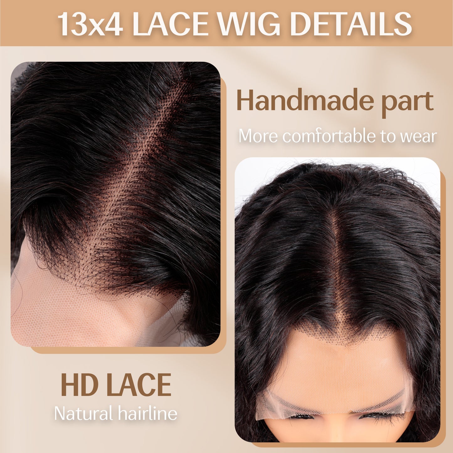 13x4 Lace Wig Water Wave Wig Real Human Hair