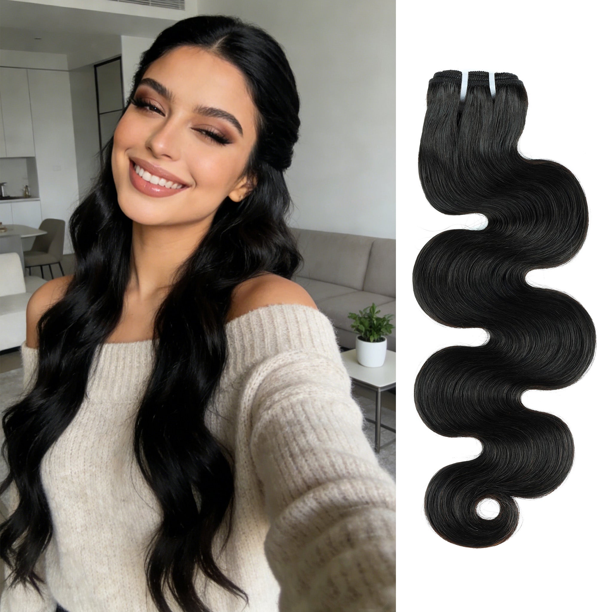 RICH COCO 100% Human Hair Bundles – Soft, Thick & Natural