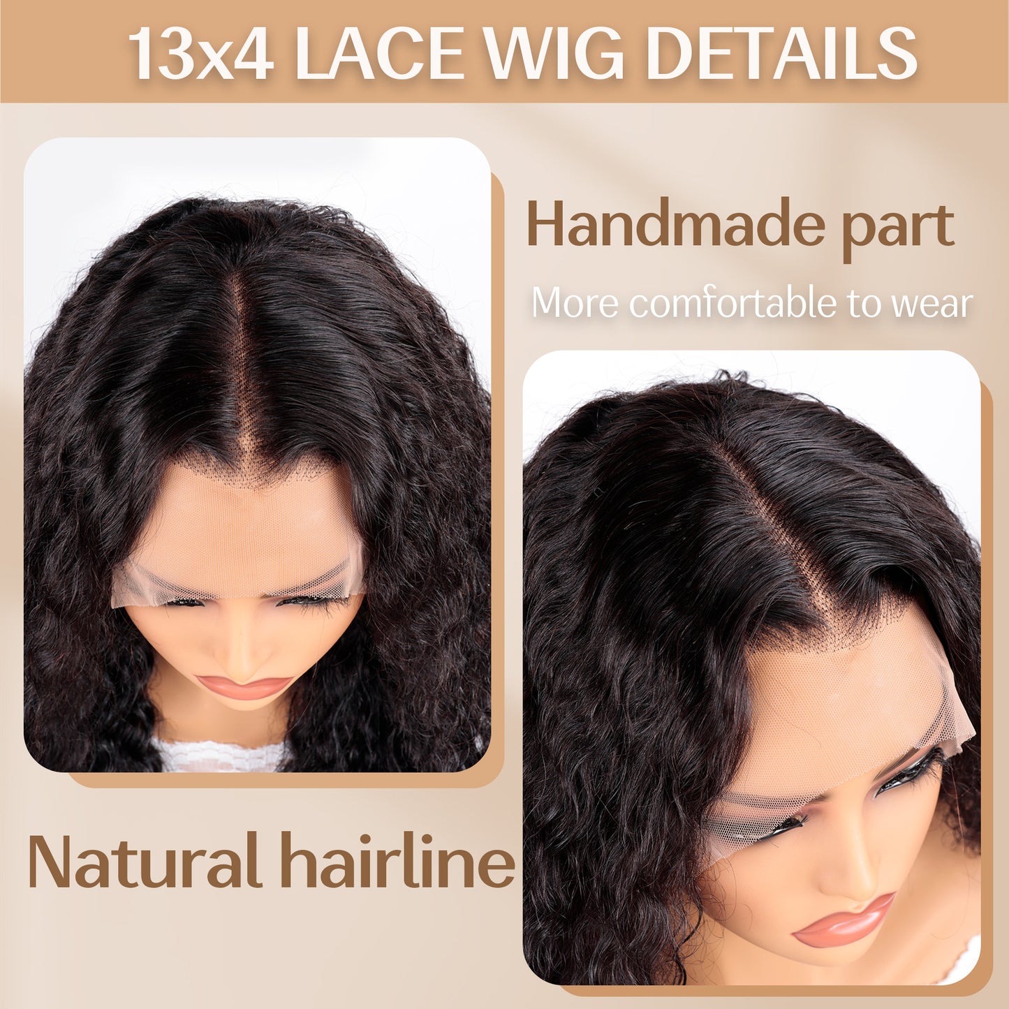 13x4 Lace Wig Bouncy Curls Wig Real Human Hair
