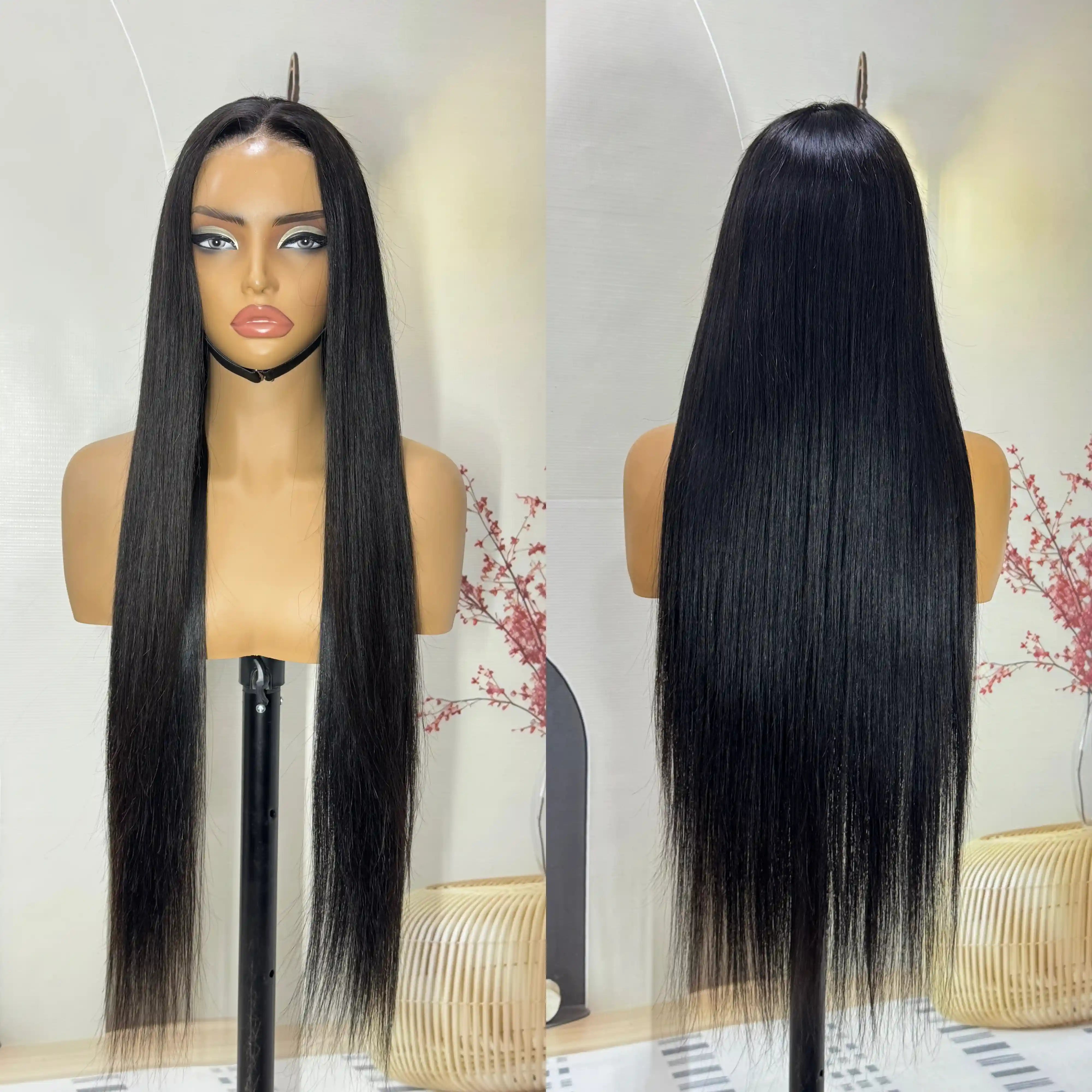 RICH COCO Straight Human Hair Lace Front Wig – 100% Real Hair, Natural Hairline
