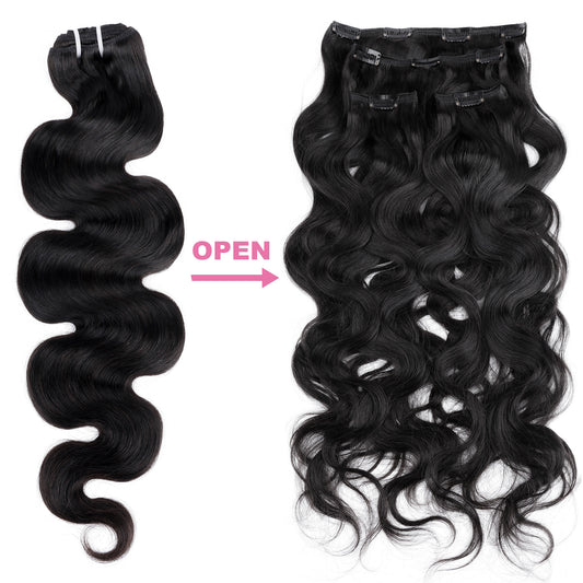 Clip-in hair extensions body wave