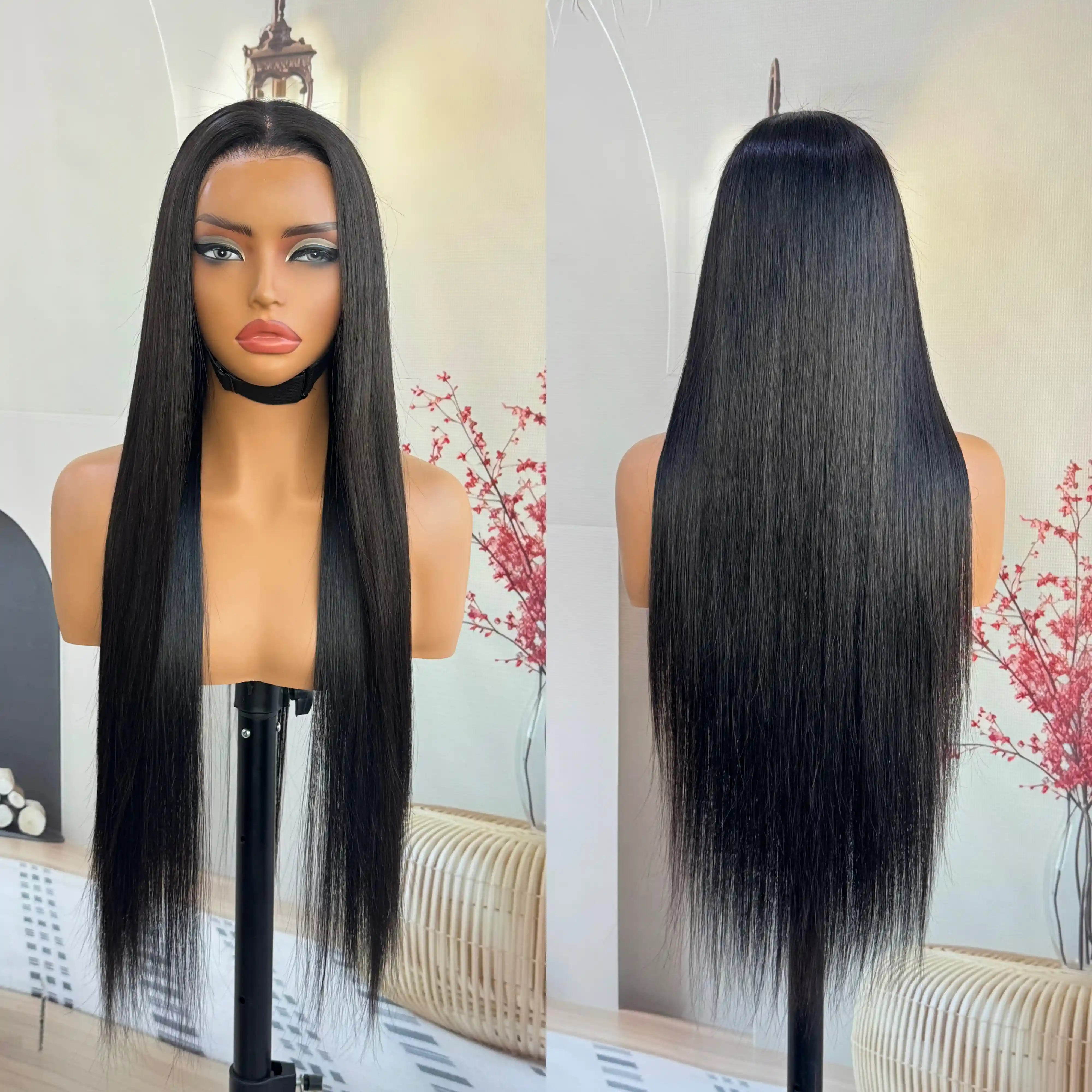 RICH COCO Straight Human Hair Lace Front Wig – 100% Real Hair, Natural Hairline