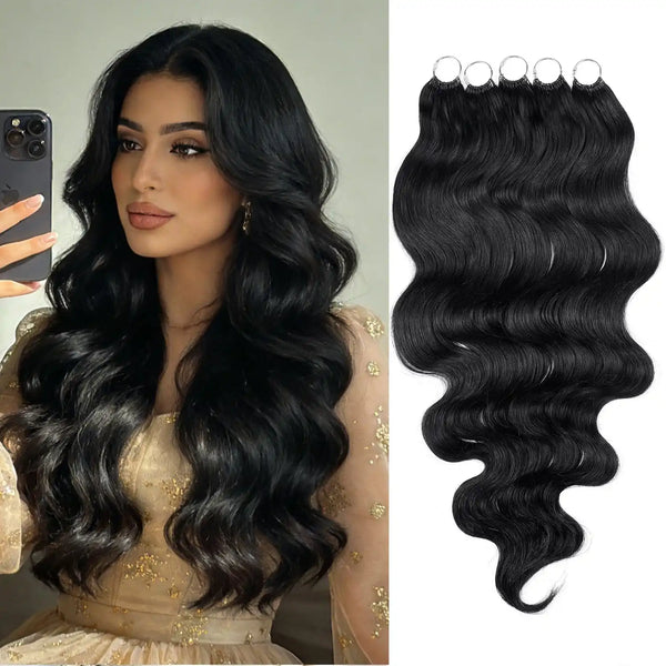RICH COCO Body Wave Feather hair extensions – Lightweight & 100% Human Hair